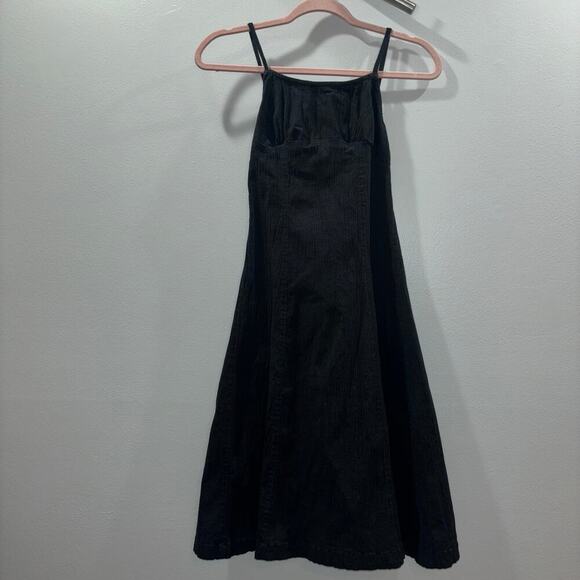 Free People Black Midi Dress Size Small | Button Back Tie Straps - Picture 4 of 15